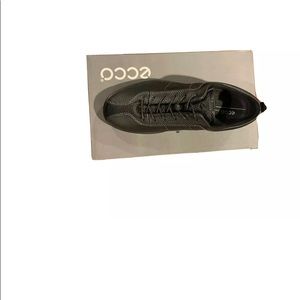 ECCO Soft1W Women Black Leather Sneaker,US7-7.5 38
